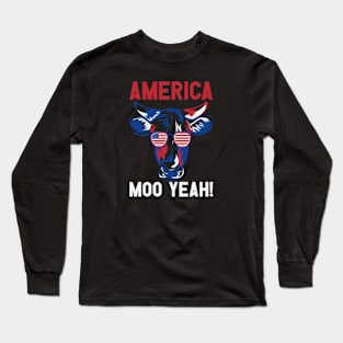 America Moo Yeah Long Sleeve T-Shirt